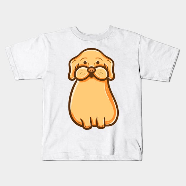 Yellow cute dog Kids T-Shirt by Dzulhan